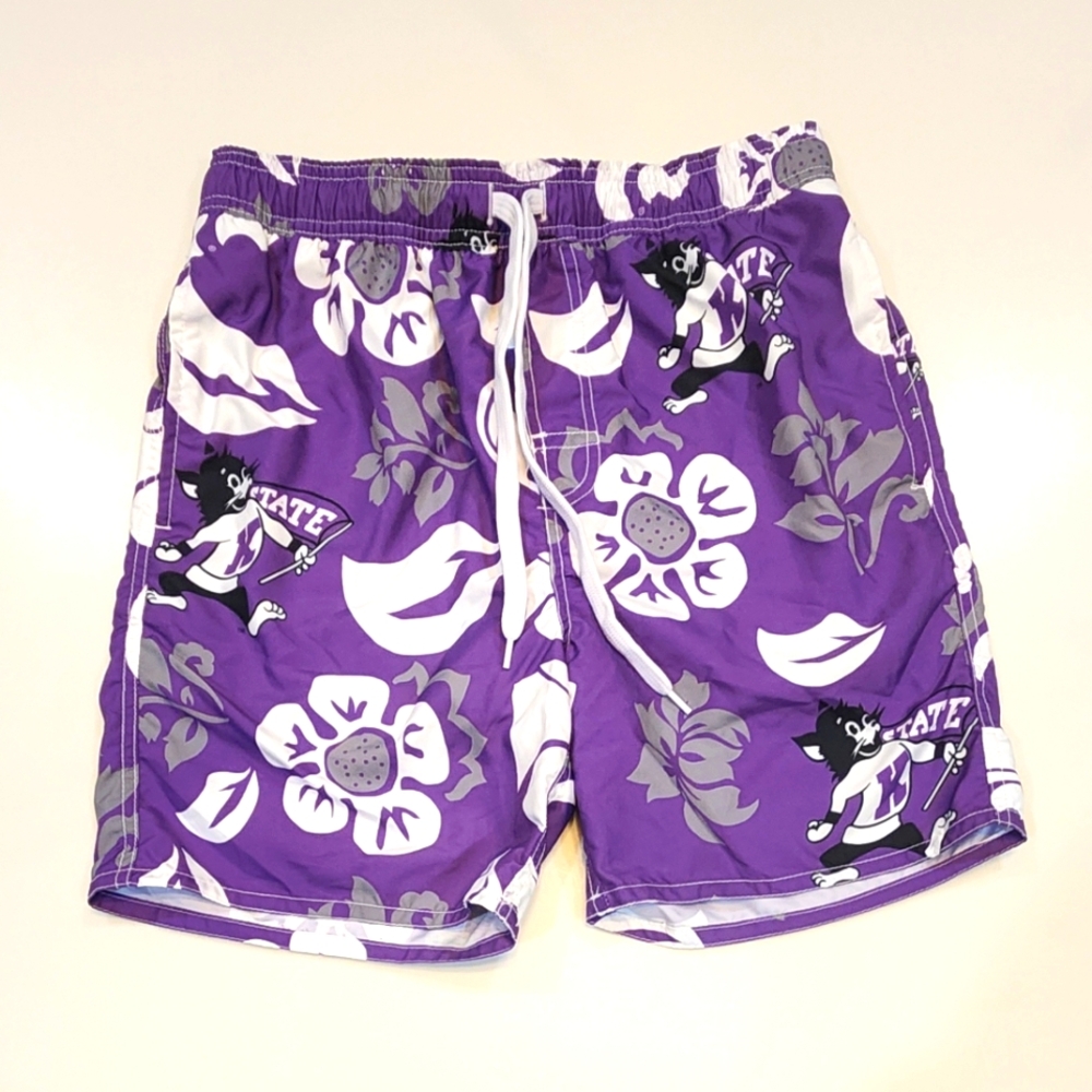 KANSAS STATE WILDCATS|Men's NCAA Licensed Wes & Willy Lined Swim Suit|Size Small